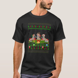 T-shirt Éclairage Xmas Reindeer Père Noël Dragon à oreille