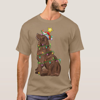 T-shirt Éclairage Xmas Tree Correspondance Père Noël Chien