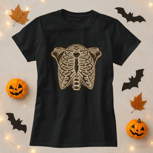 T-shirt Éclaircissement de la cage Skeleton Halloween (Créateur téléchargé)