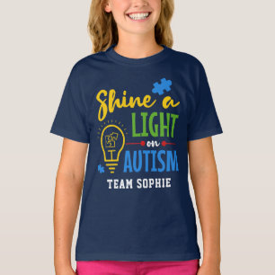 T-shirt Éclairer l'autisme Équipe personnalisée