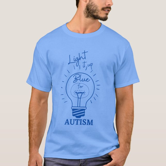 T-shirt Éclairer le bleu pour l'autisme (Devant)