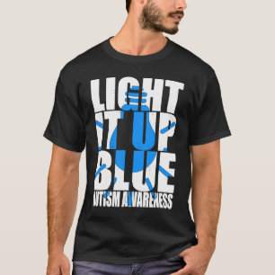 T-shirt Éclairez-le en bleu Autisme Je porte du bleu pour