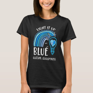 T-shirt Éclairez-le en bleu Puzzle Arc-en-ciel Sensibilisa