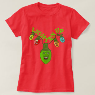 T-shirt Éclairez les lumières d'arbre de bande dessinée