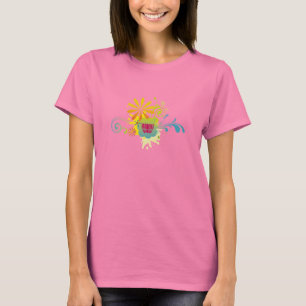 T-shirt Éclat de couleur de fleur de Lotus