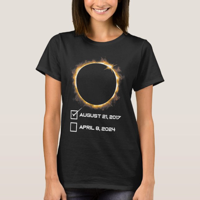 T-shirt Eclipse Checklist Total Solar Eclipse April 8 2024 (Devant)
