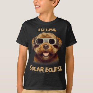 T-shirt Eclipse Chien Portant Des Éclipses Solaires
