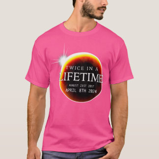 T-shirt Éclipse Solaire 04.08.24 Deux Fois Par Lune De Vie