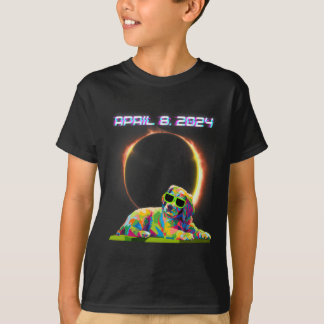 T-shirt Eclipse solaire 2024 Avril 8 Chien Eclipse solaire