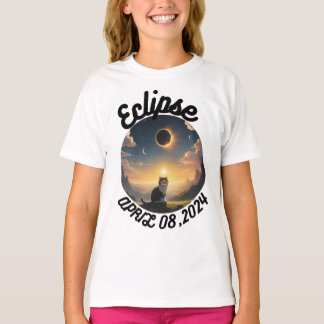 T-shirt Éclipse solaire, 2024 Chat Portant des éclips sola