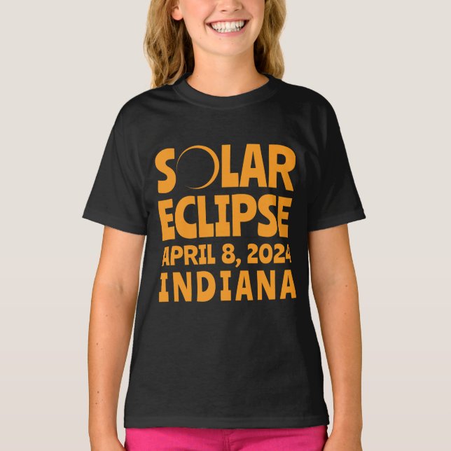 T-shirt Éclipse solaire 2024 Indiana (Devant)