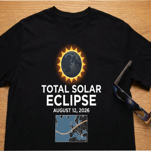 T-shirt Éclipse solaire totale 2026, 12 août Totalité