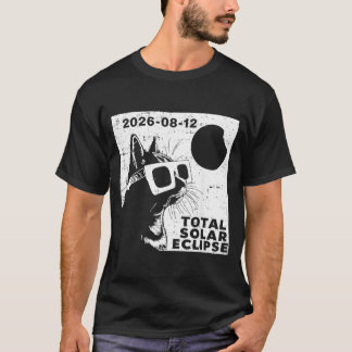 T-shirt Éclipse solaire totale 2026 Amateur de chats
