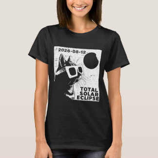 T-shirt Éclipse solaire totale 2026 Amateur de chats