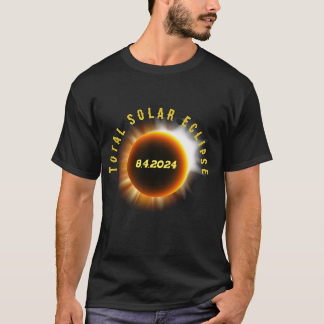 T-shirt éclipse solaire totale 8/4/2024 USA (Devant)