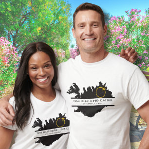 T-shirt Éclipse solaire totale août 2026 – Islande sur mes
