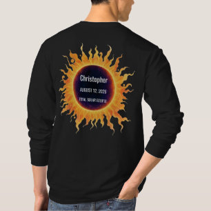 T-shirt Éclipse solaire totale aquarelle audacieuse Nom 20