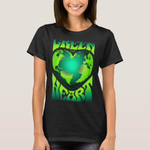T-shirt Éco écologique Rétro à cœur vert