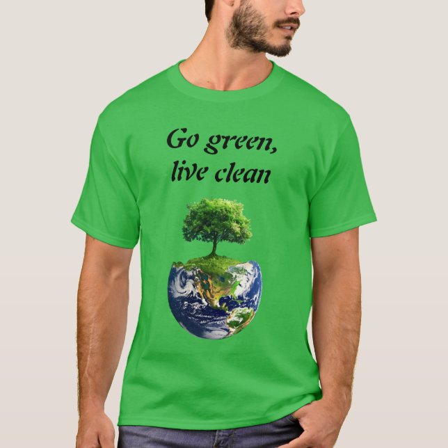 T-shirt Eco Warrior : Devenez écolo, Vivre propre (Devant)
