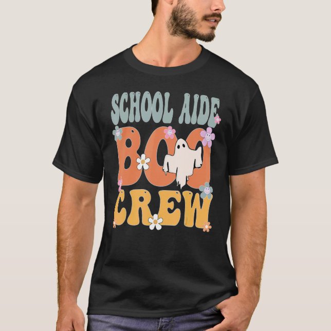 T-shirt École Aide Bow Crew Ghost Retro Halloween Super (Devant)