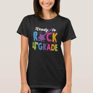 T-shirt École de 4e année prête à rocker quatrième retour