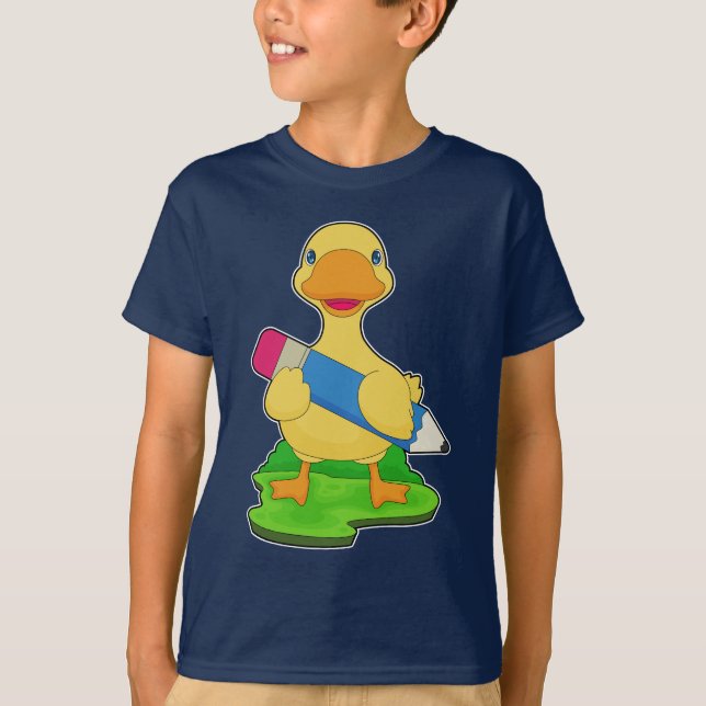 T-shirt École de crayon de canard (Devant)