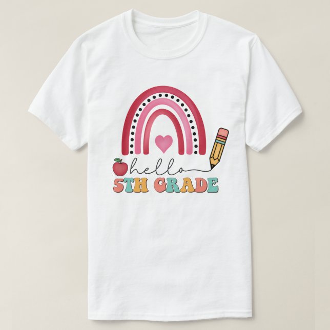 T-shirt École de la cinquième année (Design devant)