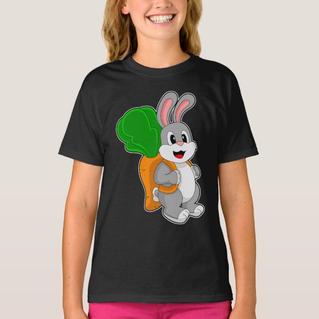 T-shirt École de sac à dos pour élèves de lapin (Devant)