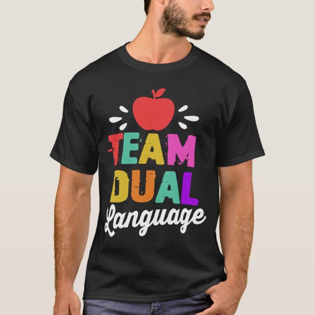 T-shirt Ecole d'enseignement de l'équipe de langue double (Devant)