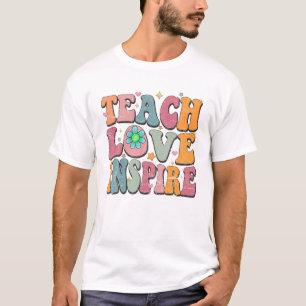 T-shirt École Enseigner Amour Inspirer Rétro