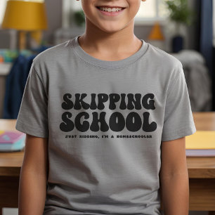 T-shirt École Ski Funny Homeschool Retro Style