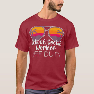 T-shirt École Social Travailleur hors service Lunettes de