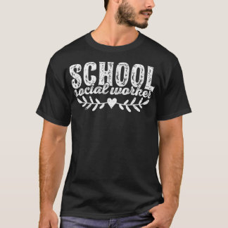 T-shirt École Social Travailleur Travail Social Cadeau Vin
