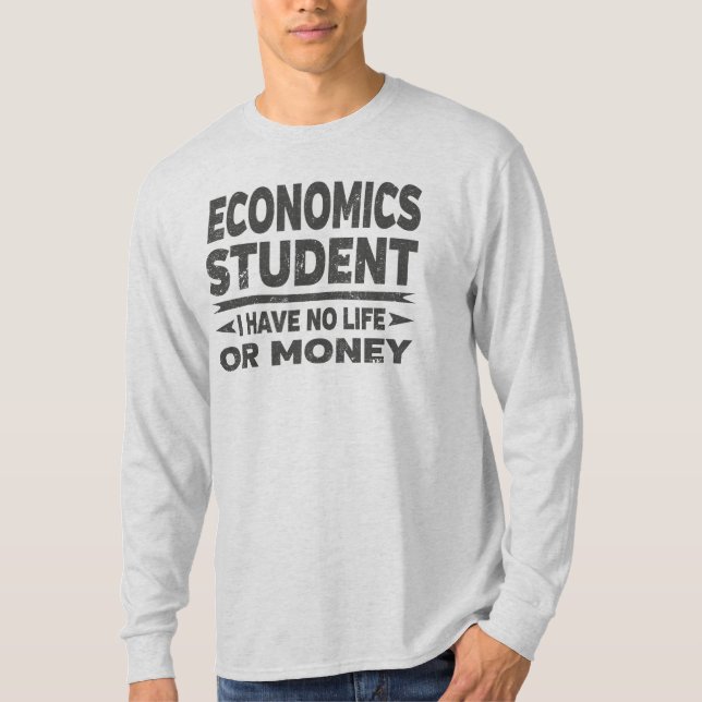 T-shirt Economique Étudiant À L'Université Pas De Vie Ni D (Devant)