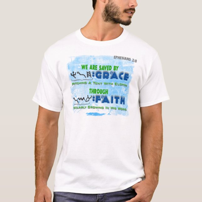 T-shirt Économisé par grâce par la foi (Devant)