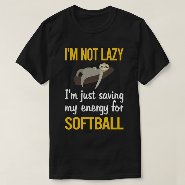 T-shirt Économiser le softball énergétique (Design devant)