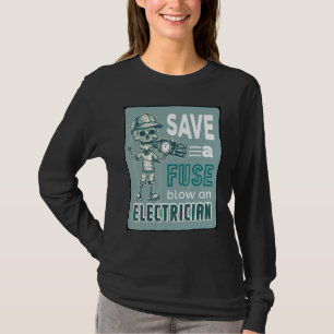 T-shirt Économiser Un Fuse Blow Un Électricien Réparer Éle