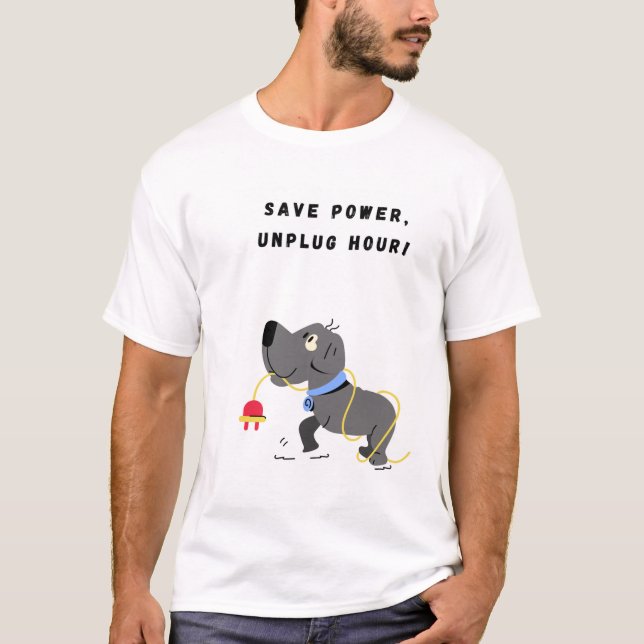 T-shirt Économisez de l'énergie, débranchez l'heure ! Drôl (Devant)