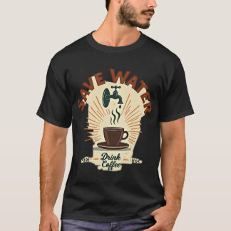 T-shirt Économisez l'eau, buvez du café