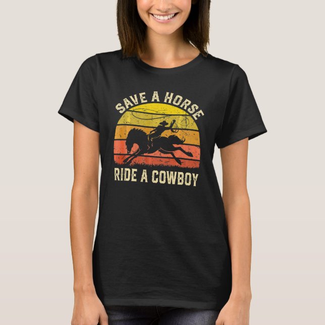 T-shirt Économisez Un Cowboy À Cheval (Devant)