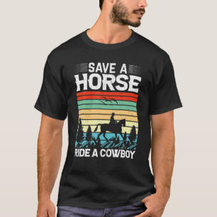 T-shirt Économisez Une Promenade À Cheval Sur Un Cowboy