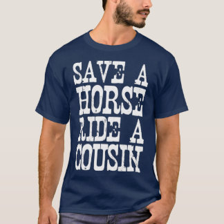 T-shirt Économisez Une Promenade À Cheval Un Cousin À Col
