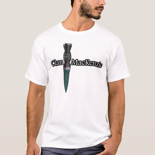 T-shirt Écossais Sgian Dubh de tartan du Mackenzie de clan (Devant)