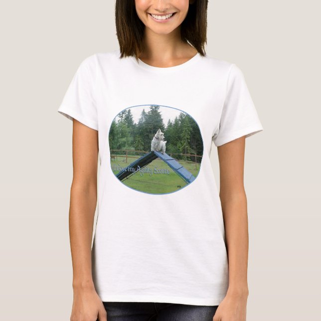 T-shirt Écossais Terrier Conception de l'agilité (Devant)