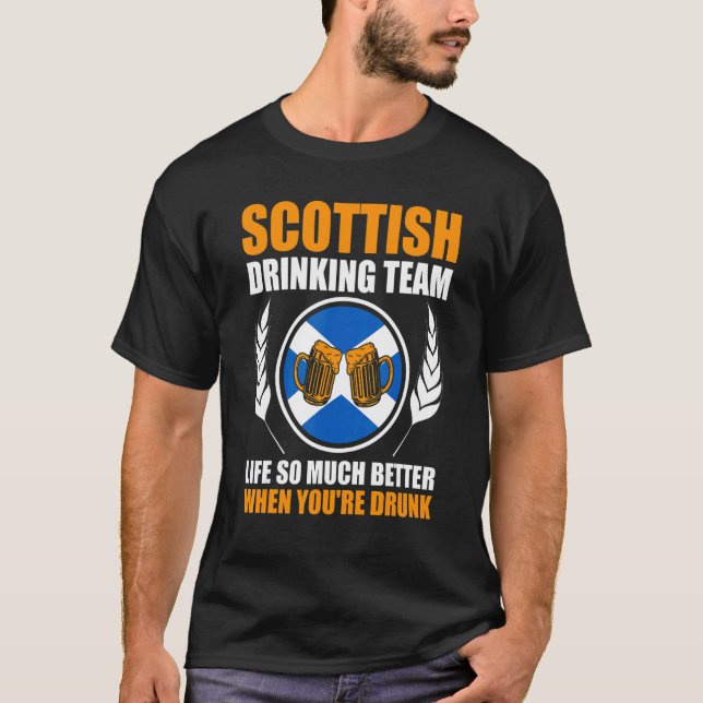 T-shirt Ecosse de la vie d'équipe d'alcool dragon écossais (Devant)