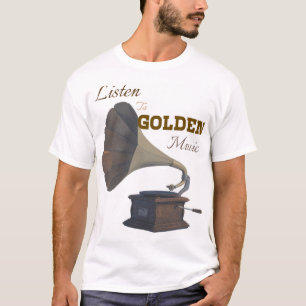 T-shirt Écouter de la musique dorée