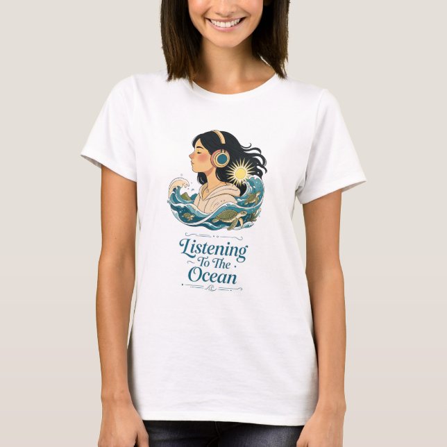 T-shirt Écouter l'océan (Devant)