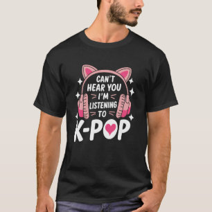 T-shirt Écouteurs pour amoureux de KPOP Chat Cadeau pour f