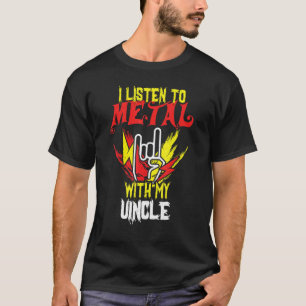 T-shirt Écoutez Métal Avec Uncle Rock Music Lover Rocker M