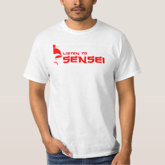 T-shirt Écoutez Sensei (blanc/rouge)